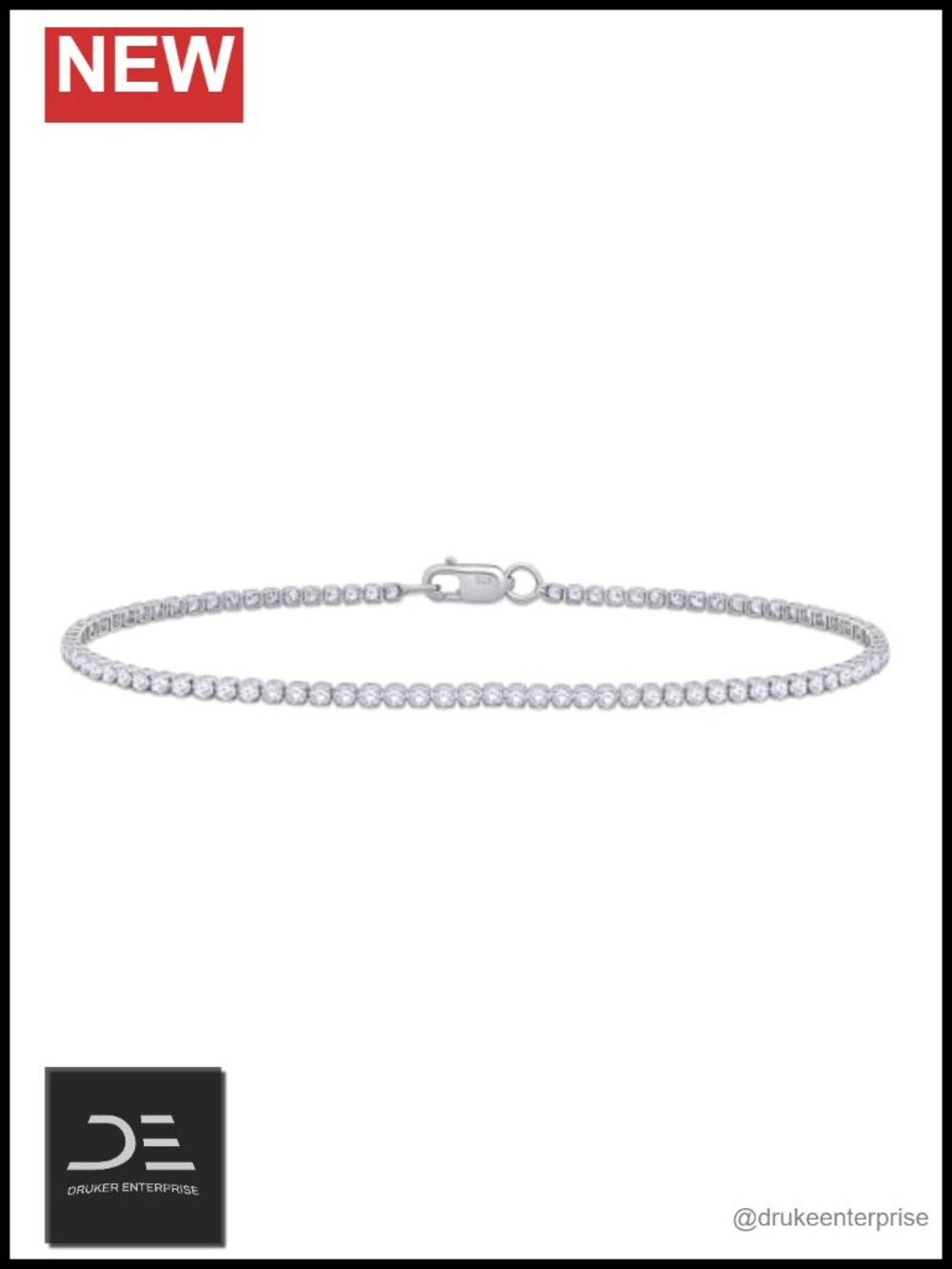Tennis Bracelet 14K White Gold Over Sterling Silver 1.10 CTW Lab Grown Diamond